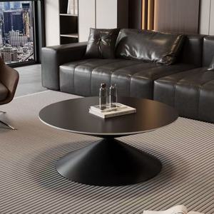 Mesa de Té de Mármol Estilo Italiano, Redonda, Minimalista, Diseño Flotante de Lujo Ligero para Salas de Estar Modernas Pequeñas - Product Image 5