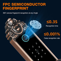 Serrure de porte intelligente sécurisée OEM d'usine avec empreinte digitale, mot de passe Wifi TUYA, contrôle à distance, carte RFID, empreinte digitale, TTlock