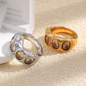 Anillo Moderno de Acero Inoxidable con Circonitas Cúbicas Creadas en Laboratorio, Engastadas en Bisel, Chapado en Plata 925, Joyería de Moda Unisex - Product Image 4