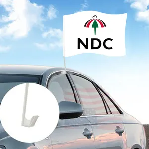 Huiyi Harga kompetitif mobil 100% poliester bendera jendela dapat diperpanjang harga murah Cina bendera NDC Ghana untuk inventaris jendela mobil