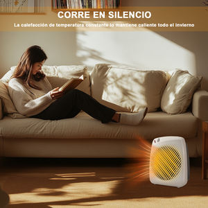 Chauffage électrique Réglage à 3 vitesses 15W Air froid 1000W & 2000W Air chaud silencieux Taille 25x20x12.5cm - Product Image 2