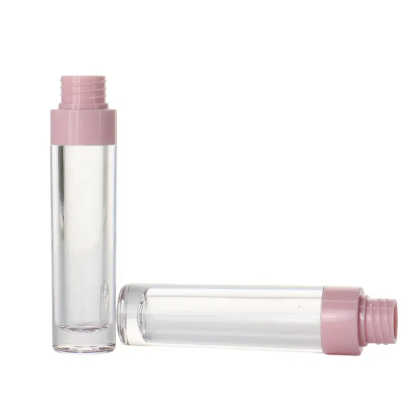 Pink Blue Round Lip Gloss Tubes Packaging with Wand Plastic Empty Wholesale Glitter Lip Gloss Tube