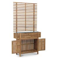 Rak Tanaman Ramah Lingkungan Minh Phuoc Furniture Acacia Gia Lai Vietnam H175xW90cm D30.8 dengan Lubang Drainase untuk Dalam/Luar Ruangan