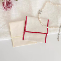 Bolsa de Lona de Algodón Hecha a Mano, Bolsa de Alta Gama con Tapa Abatible, Bolsa de Embalaje para Joyería, para Collares y Pendientes, con Logotipo Personalizado