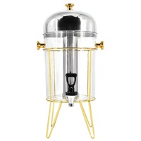 BOSAI Distributeur de boissons en acier inoxydable de haute qualité 8 litres avec support pour glaçons et citrons, organisateur de canettes de soda, poussoir pour traiteur et buffet