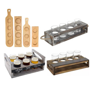 Plateau de dégustation de bières en bois d'érable, noyer et acajou OEM ODM avec étiquettes tableau noir pour l'<span class=keywords><strong>Italie</strong></span>, Big Whale, Jenlain, Nikka - Product Image 4