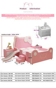 Lit princesse rose en bois massif pour filles avec glissière de garde-corps au design moderne et durable pour chambre à coucher et appartement - Product Image 6