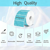 Rouleau d'étiquettes thermiques holographiques personnalisées 3x2 |   Autocollant thermique direct imperméable pour imprimante de bureau directe, emballage, code-barres, logo
