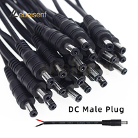 20 pièces DC 5.5MM x 2.1MM prise femelle ou mâle à fil nu extrémité ouverte fil d'alimentation câble de réparation 22 AWG connecteur baril LED 10CM
