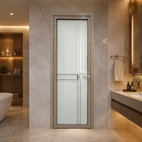 Porte intérieure en verre avec cadre en acier inoxydable postmoderne, étanche, pour salle de bain ou bureau, YDNCN
