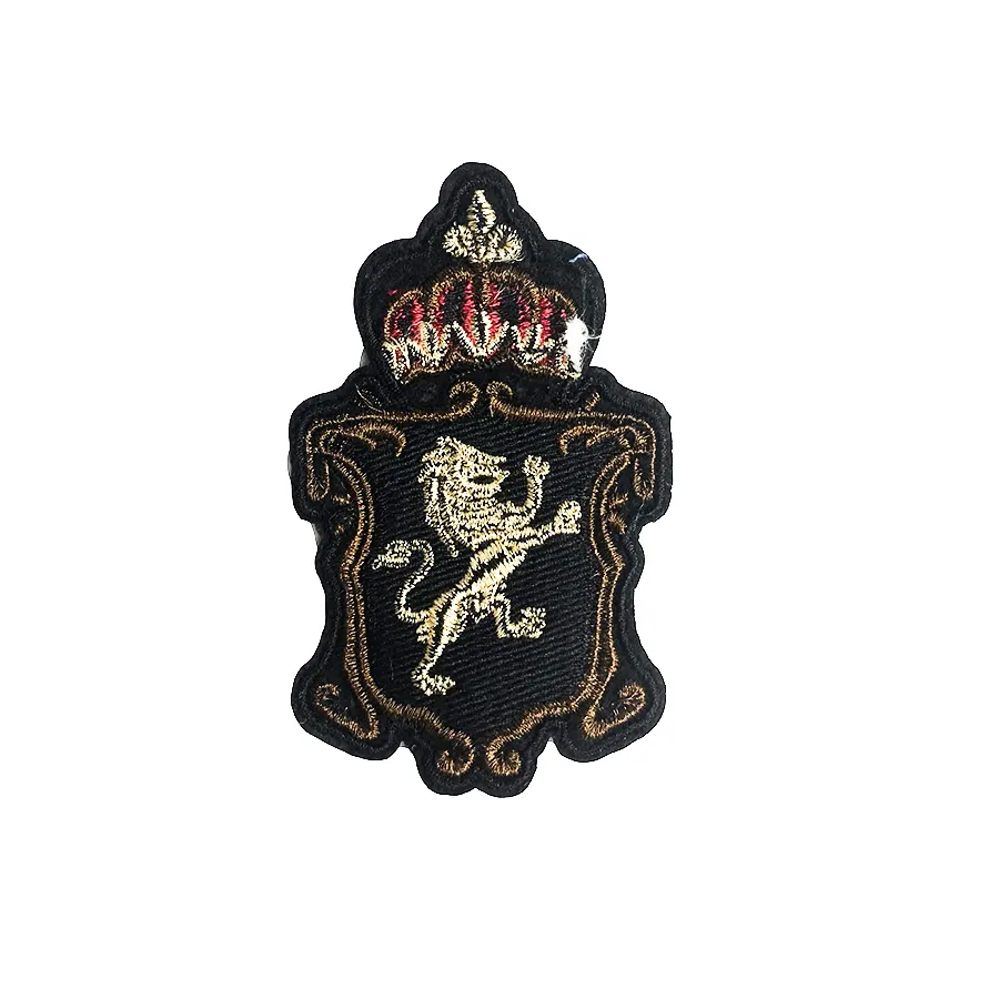 New Arrival Lion Crown Special Embroidery Sew On Patches For Clothing Design Custom Embroidered Logo Patch Badge