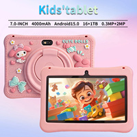 Tablet Edukasi Anak 7 Inci Android 15 1920x1280 Octa Core 16GB dengan Pegangan dan Stand USB Type C Wi-Fi