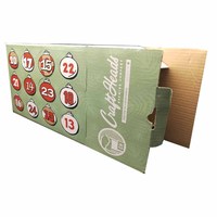 Boîte vide pour calendrier de l'avent de Noël de 12 jours, boîte cadeau pour bière avec insert en papier