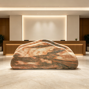 Pierre naturelle paysagère, roche décorative de jardin en granit jaune veiné, durable, pour aménagement vertical extérieur - Product Image 2