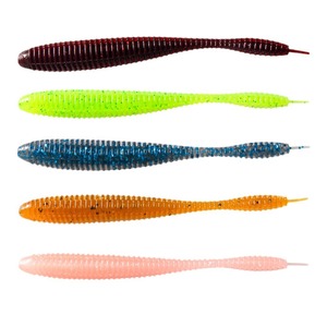 Señuelo blando con cola de aguja en espiral, 5 colores, 4 pulgadas, para pesca de lubina, señuelos de fondo - Product Image 1