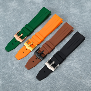Bracelet de montre en caoutchouc de silicone multicolore 20mm à bout incurvé Bracelet de montre tropical souple pour Rlx Omga Vente directe d'usine <span class=keywords><strong>Prix</strong></span> de gros - Product Image 5