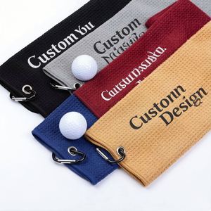 Premium Quick-Dry <b>Microfiber</b> Fade-Resistant Personalized Custom Full Print Soft <b>Towel</b> With Storage Bag for Golf Clubs - Product Image 1