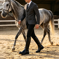 Bottes d'équitation hautes unisexes en cuir véritable 100% avec fermeture éclair, antidérapantes, imperméables, respirantes, toutes saisons