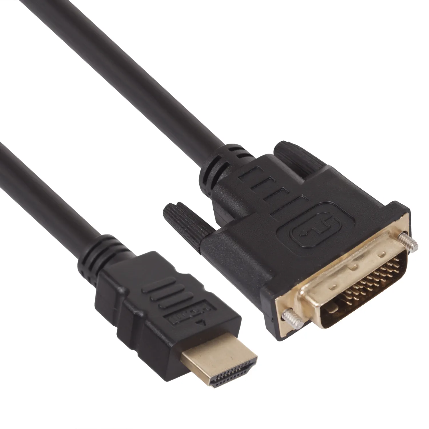 Kabel konverter kecepatan tinggi 24K lapis emas pria KE pria HDMI ke DVI