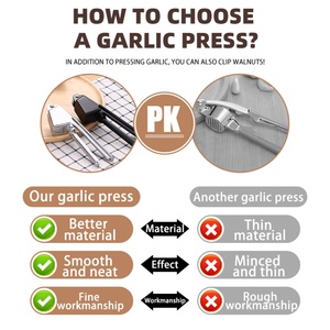 Aluminum Alloy Press Garlic <b>Chopper</b> Garlic Mashers Kitchen Manual Garlic Peeler Clip - Product Image 3