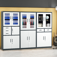 Armoire Métallique de Bureau Personnalisée avec 2 Portes, Classeur en Acier avec 4 Étagères Réglables