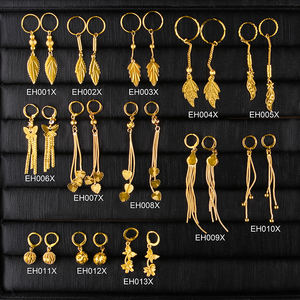 18K chapado en oro pendientes de cobre al por mayor Simple nuevo modelo de joyería de oro 24K chapado en oro para las mujeres - Product Image 2