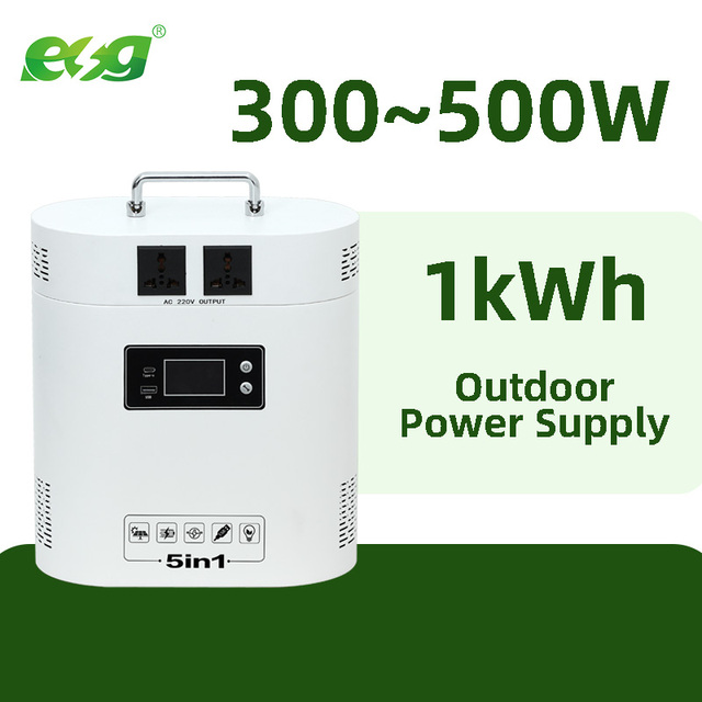 ESG 300W 500W LiFePO4 Portable Mobile Power Station 1000WH External Battery for Outdoor Adventure Camping Road Trip Home