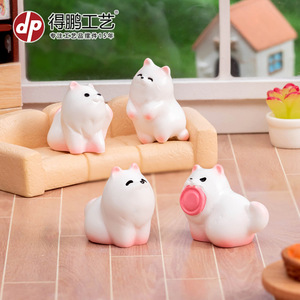 Figura de cachorro samoyedo, decoración de resina en miniatura para casa de muñecas, adorno de escritorio - Product Image 3