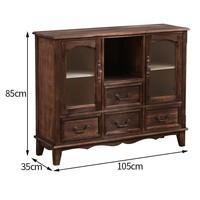 Armoire de rangement en bois massif de style européen et américain multifonctionnelle pour la salle à manger, la cuisine et la maison