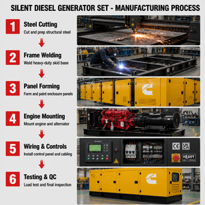 Generador Diésel OEM Cummins Refrigerado por Agua de 100kW-300kW, Silencioso, para Uso Doméstico de Reserva, con Controlador ComAp DSE, Tipo Canopy - Product Image 2