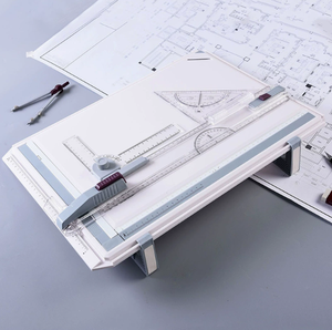 Ensemble de planches à <span class=keywords><strong>dessin</strong></span> multifonctions inclinables réglables 8 °   à 11 °   Règle triangulaire en L avec pince magnétique pour papier – Design innovant - Product Image 1
