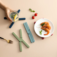 Syh422 Manique pliante personnalisée Dessous de plat en silicone pliable Tapis pliant résistant à la chaleur Porte-pot en silicone extensible écologique