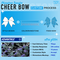 Vente en gros : Nœud de cheerleading brillant à paillettes et cristaux, élastique pour cheveux, accessoire capillaire pour équipes de cheerleading et spectacles de danse