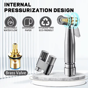 Divisor de Grifo <span class=keywords><strong>para</strong></span> <span class=keywords><strong>Inodoro</strong></span> HOMEDEC, <span class=keywords><strong>Adaptador</strong></span> Doble de 2 Vías, 1 Entrada y 2 Salidas, Válvula de Control Dual, Rociador de Bidé Manual, Acero Inoxidable y Latón - Product Image 3