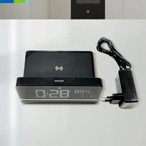 10W không dây sạc bảng thông minh Đồng hồ <span class=keywords><strong>LCD</strong></span> báo động nhiệt độ độ ẩm giám sát phòng khách sử dụng trong nhà - Product Image 6