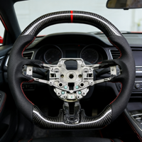 Encuentra un Volante de Fibra de Carbono con Rayas Azules Personalizadas Similares al Original para Ford Mustang GT 2015-2025, Volante para el Interior del Automóvil