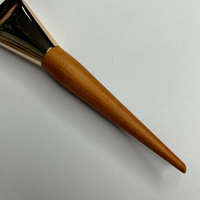 Pinceau de maquillage de luxe VLIYA 2 en 1, nouveau pinceau de fond de teint en métal doré, bois et synthétique