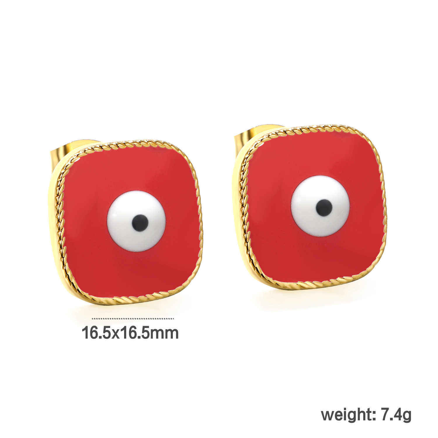 พื้นหลังสีแดงมีตาสีขาว