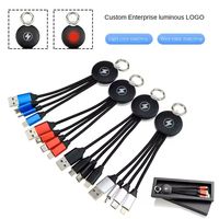 Nuevo producto 3 en 1Cable 16CM Cable DE DATOS trenzado de nailon luminoso de carga corta para teléfono móvil