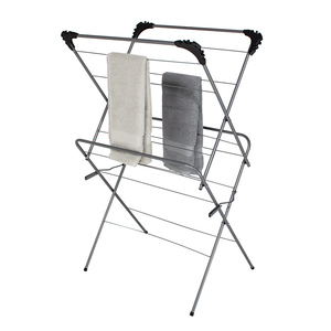 SANIPRO Séchoir à linge pliable 2 niveaux pour intérieur et extérieur, étendoir à serviettes et vêtements extensible - Product Image 2