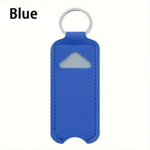 Pu Leather Lip Balm Keychain Portable Holder With <b>Key</b> <b>Ring</b> for Travel Slim Lipstick Sleeve Chapstick Pouch - Product Image 5