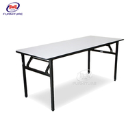 Pieds pliants en PVC pour événements, Table de Banquet, mobilier moderne d'hôtel, contreplaqué, carré Durable de 6 pieds en fer pour mariage, 20 pièces