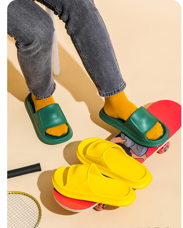 Women Fashion Foam Sole Sandals Lightweight Thick Sole Silent Slippers Popular Slides Men