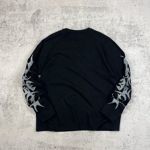 T-shirt da uomo <span class=keywords><strong>nera</strong></span> a maniche lunghe 400 GSM, taglie forti, in cotone pesante, stampabile DTG - Product Image 5