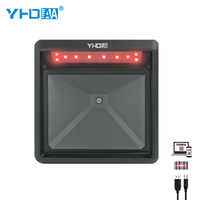 Lector de código de barras con ventana grande, plataforma de escaneo de detección automática, 2D, CMOS, escáner de código de barras de escritorio