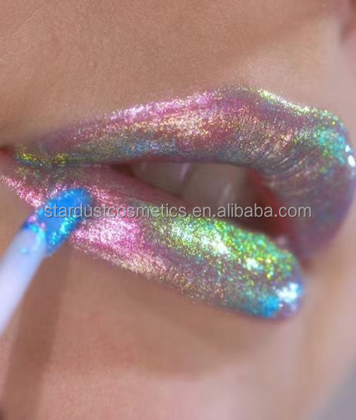 Custom Logo Glitter Multichrome Kameleon Shimmer Vloeibare Lippenstift Metallic Effect Glanzen Kleur Veranderende Multi Chroom Lipgloss