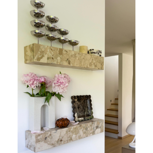 Étagère de présentation murale en marbre Kunis Breccia, meuble de salon moderne personnalisé SHIHUI - Product Image 1