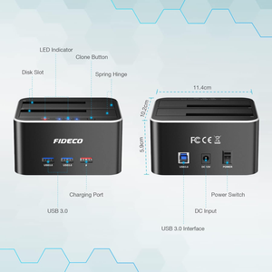 FIDECO Eksternal Sata <span class=keywords><strong>Hard</strong></span> <span class=keywords><strong>Disk</strong></span> Drive <span class=keywords><strong>Docking</strong></span> <span class=keywords><strong>Station</strong></span> 2.5 Duplicator Dock Hdd <span class=keywords><strong>Docking</strong></span> <span class=keywords><strong>Station</strong></span> Clone Clonador De Disco Duro - Product Image 6