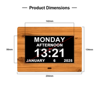 Jam kalender Digital Senior orang tua pro, bingkai foto analog alarm kustom jam Cakra pengingat medis DST otomatis