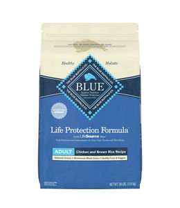 כחול בופלו כחול הגנה על החיים נוסחה מזון יבש למבוגרים טבעי, עוף ואורז חום 30-lb - Product Image 1